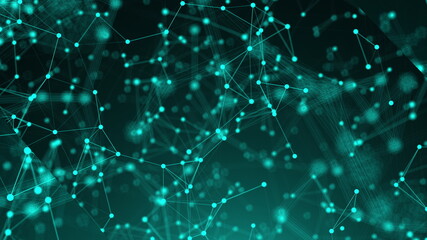 Poster - Abstract connection dots. Technology background. Network concept. 3d rendering