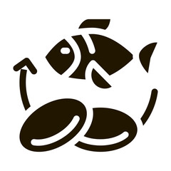 Sticker - Fish Nutrients Supplements Icon Vector . Contour Illustration