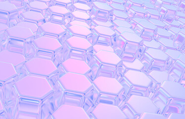 Poster - Abstract geometric iridescent texture background. liquid. 3d render. 