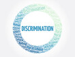 Discrimination word cloud collage, concept background
