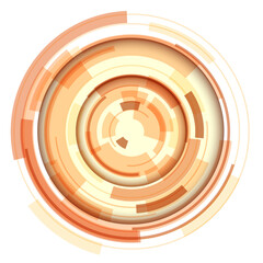 Poster - 3D circular symbol, abstract lens technology design, rotating vector illustration.