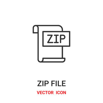 zip file icon vector symbol. zip file symbol icon vector for your design. Modern outline icon for your website and mobile app design.