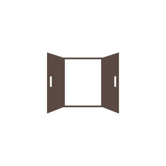 Simple flat door icon design vector illustration