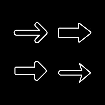 Set line icons of arrow