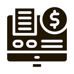 Poster - Data Processor Computer Betting And Gambling Icon Vector . Contour Illustration