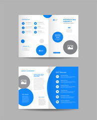 Sticker - Business Bi-Fold Brochure Design | Booklet Design | Marketing and Financial Document 