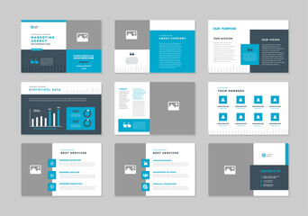 Wall Mural - Business Presentation Brochure Guide Design | Powerpoint  Slide Template | Sales Guide Slider