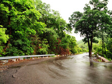 The Road From The Mountain In Monsoon & Rainy Season