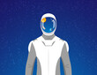 Astronaut in space with space suit Concept Vector Illustration