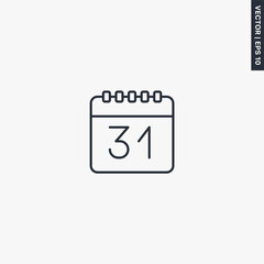 Poster - Calendar, linear style sign for mobile concept and web design