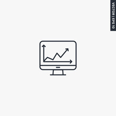 Poster - Computer graph, linear style sign for mobile concept and web design
