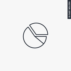 Poster - Pie chart, linear style sign for mobile concept and web design