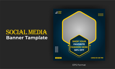 Wall Mural - Fashion business social media post banner template