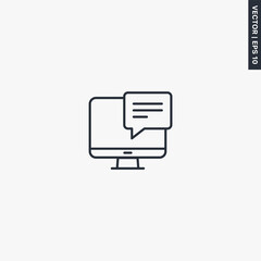 Poster - Compute notification, linear style sign for mobile concept and web design