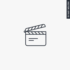 Fototapete - Clapper board, linear style sign for mobile concept and web design