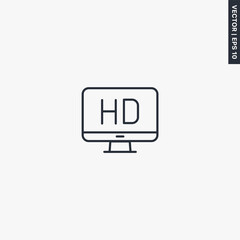 Poster - HD monitor, linear style sign for mobile concept and web design