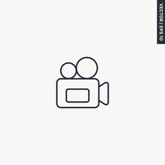 Fototapete - Video camera, linear style sign for mobile concept and web design