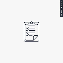 Poster - Checklist, clipboard,, linear style sign for mobile concept and web design