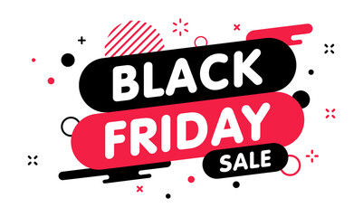 Wall Mural - black friday sale banner. gift coupon element template, graphics design. voucher promo code. shoppin
