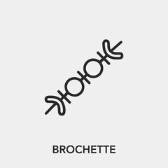 Poster - brochette icon vector. Linear style sign for mobile concept and web design. brochette symbol illustration. Pixel vector graphics - Vector.	
