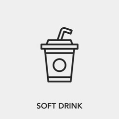 Poster - soft drink icon vector. Linear style sign for mobile concept and web design. soft drink symbol illustration. Pixel vector graphics - Vector.	