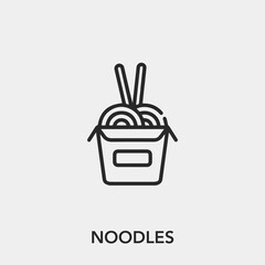Poster - noodles icon vector. Linear style sign for mobile concept and web design. noodle symbol illustration. Pixel vector graphics - Vector.	