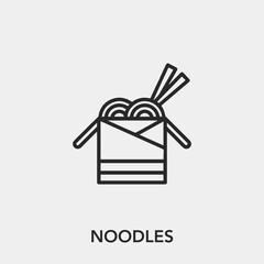 Poster - noodle icon vector. Linear style sign for mobile concept and web design. noodles symbol illustration. Pixel vector graphics - Vector.	