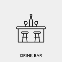 Poster - drink bar icon vector. Linear style sign for mobile concept and web design. drink bar symbol illustration. Pixel vector graphics - Vector.	