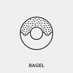 Poster - bagel icon vector. Linear style sign for mobile concept and web design. bagel symbol illustration. Pixel vector graphics - Vector.	