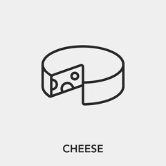 Poster - cheese icon vector. Linear style sign for mobile concept and web design. cheese symbol illustration. Pixel vector graphics - Vector.	