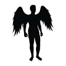 Male Angel Silhouette Vector