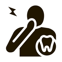 Poster - Toothache glyph icon vector. Toothache Sign. isolated symbol illustration