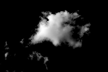 Poster - white cumulus cloud isolated on black background