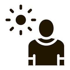 Poster - Sun Exposure for Man glyph icon vector. Sun Exposure for Man Sign. isolated symbol illustration