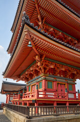 Wall Mural - The three-storied pagoda on the hill at Kiyomizu-dera (Otowa-san) temple. Kyoto. Japan