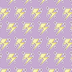 Poster - pattern with thunder, patch style