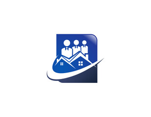 Poster - Real estate agent logo design illustration