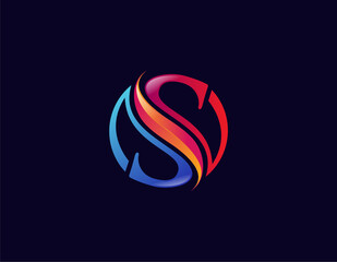 Aufkleber - Creative Letter S logo design illustration.