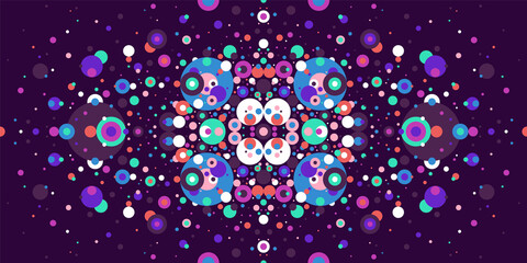 Abstract pattern design with colorful circles. Vector illustration.