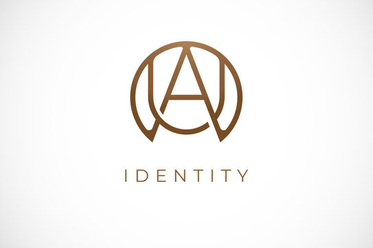 Abstract initial letter U and A logo,usable for branding and business logos, Flat Logo Design Template, vector illustration