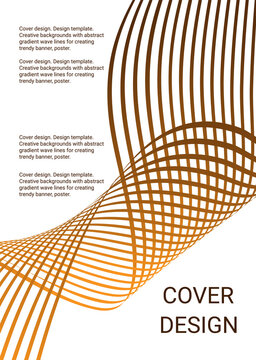 Cover design. Design template. Creative backgrounds with abstract gradient wave lines for creating trendy banner, poster