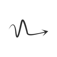 Poster - Doodle arrow icon. Black handmade curve arrow vector illustration. Isolated on white.