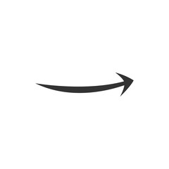 Poster - Doodle arrow icon. Black handmade curve arrow vector illustration. Isolated on white.