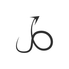 Poster - Doodle arrow icon. Black handmade curve arrow vector illustration. Isolated on white.
