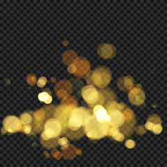 Wall Mural - festive background with defocused lights. effect of bokeh. christmas glowing warm golden glitter ele