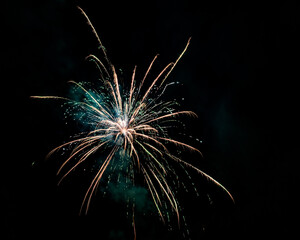 fireworks in the night sky