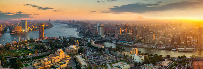 Canvas Print - Cairo cityscape at sunset