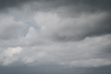 sky background with white clouds on a foggy skyscape