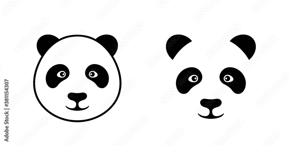 Panda head logo. Isolated panda head on white background - obrazy, fototapety, plakaty 