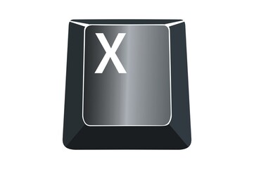 Poster - X key on computers keyboard with white background